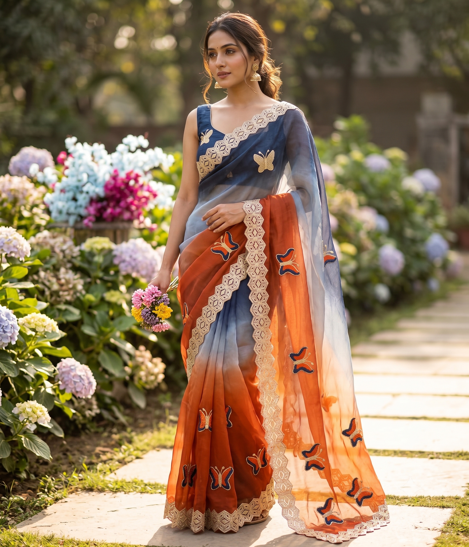 Premium Ribbed Tissue Silk Saree with Original Ribbon Towel Work