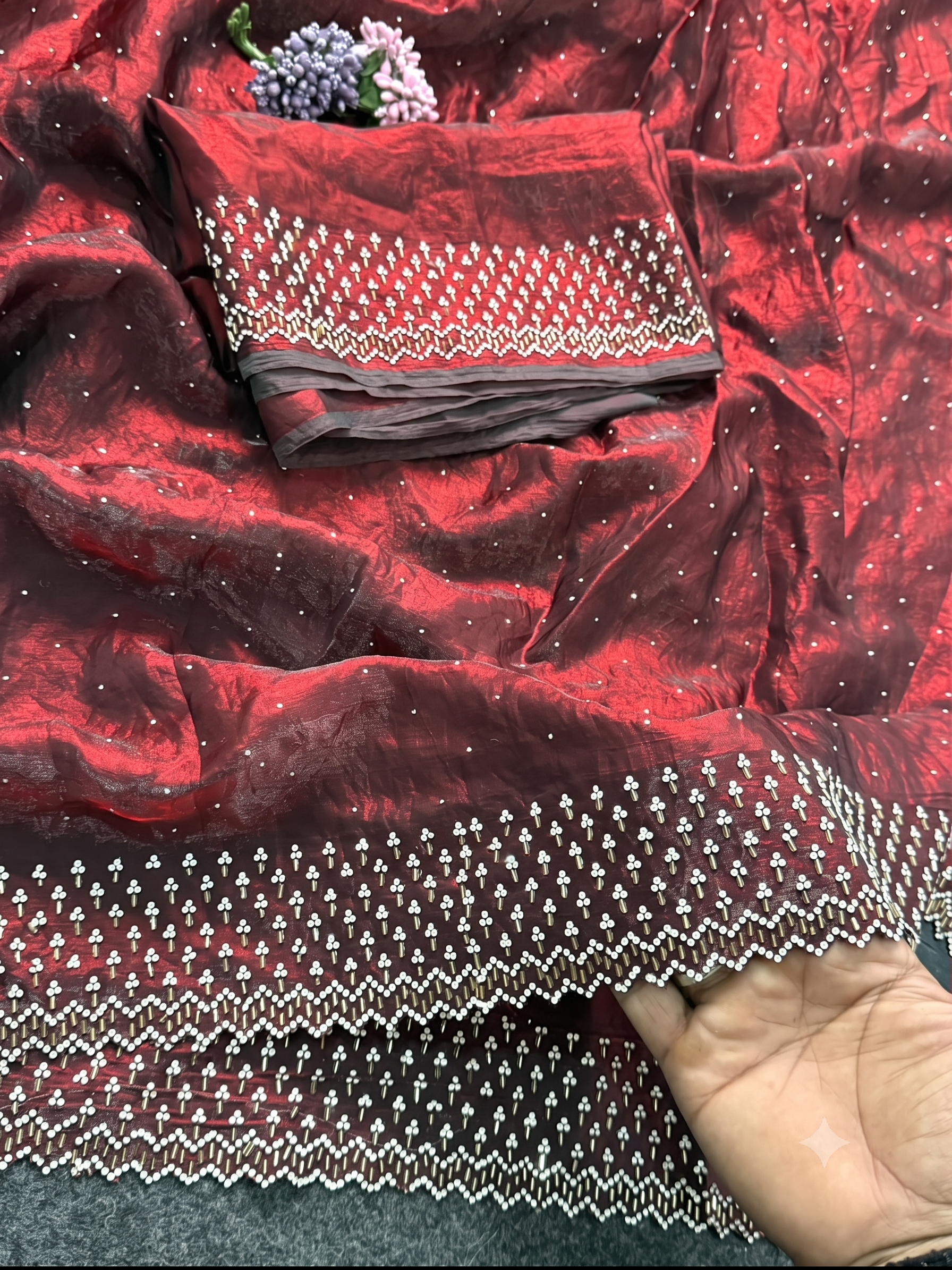 Festive Collection Space Silk Saree with Rich Jarkan Craftsmanship