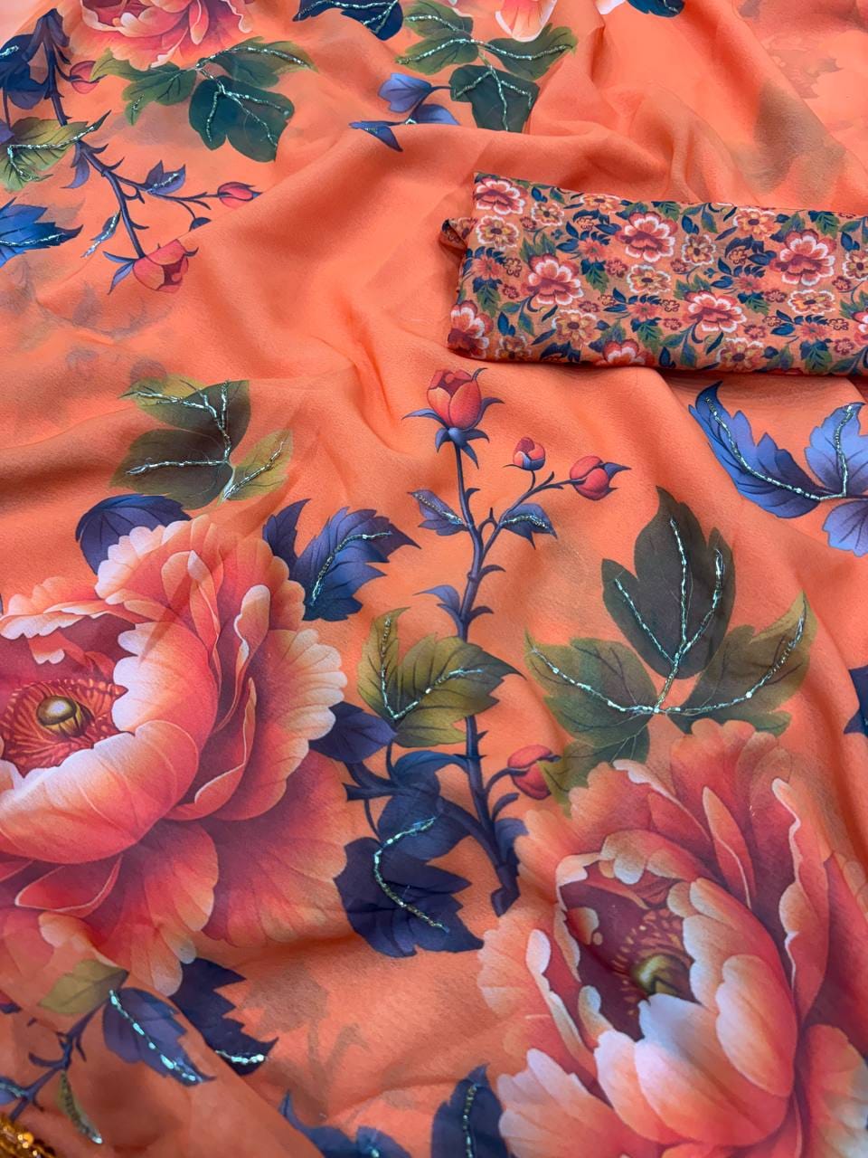 Beautiful Soft Georgette Floral Sarees | Luxurious soft Floral Saree | Best Sarees | Anupmaa