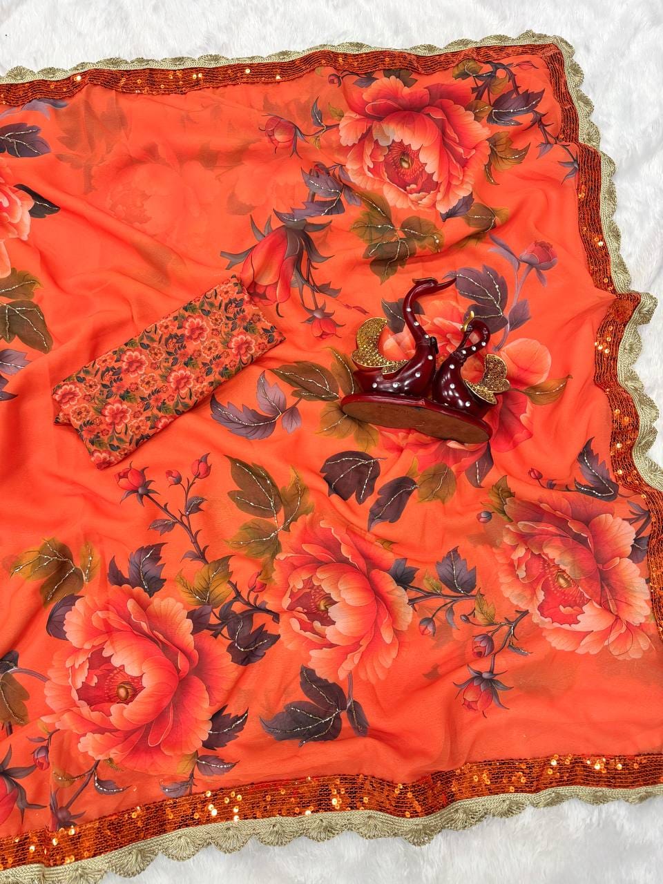 Beautiful Soft Georgette Floral Sarees | Luxurious soft Floral Saree | Best Sarees | Anupmaa