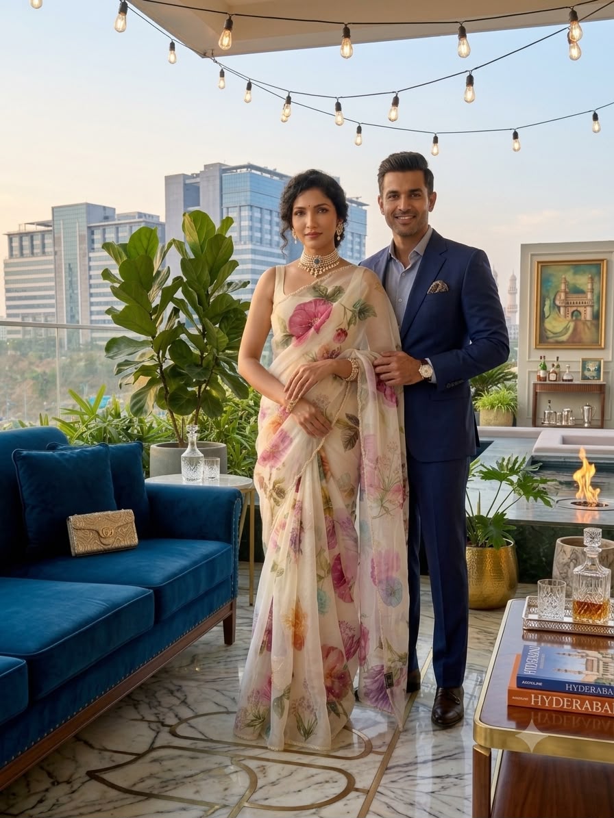 Floral Grace Soft Tabi Saree