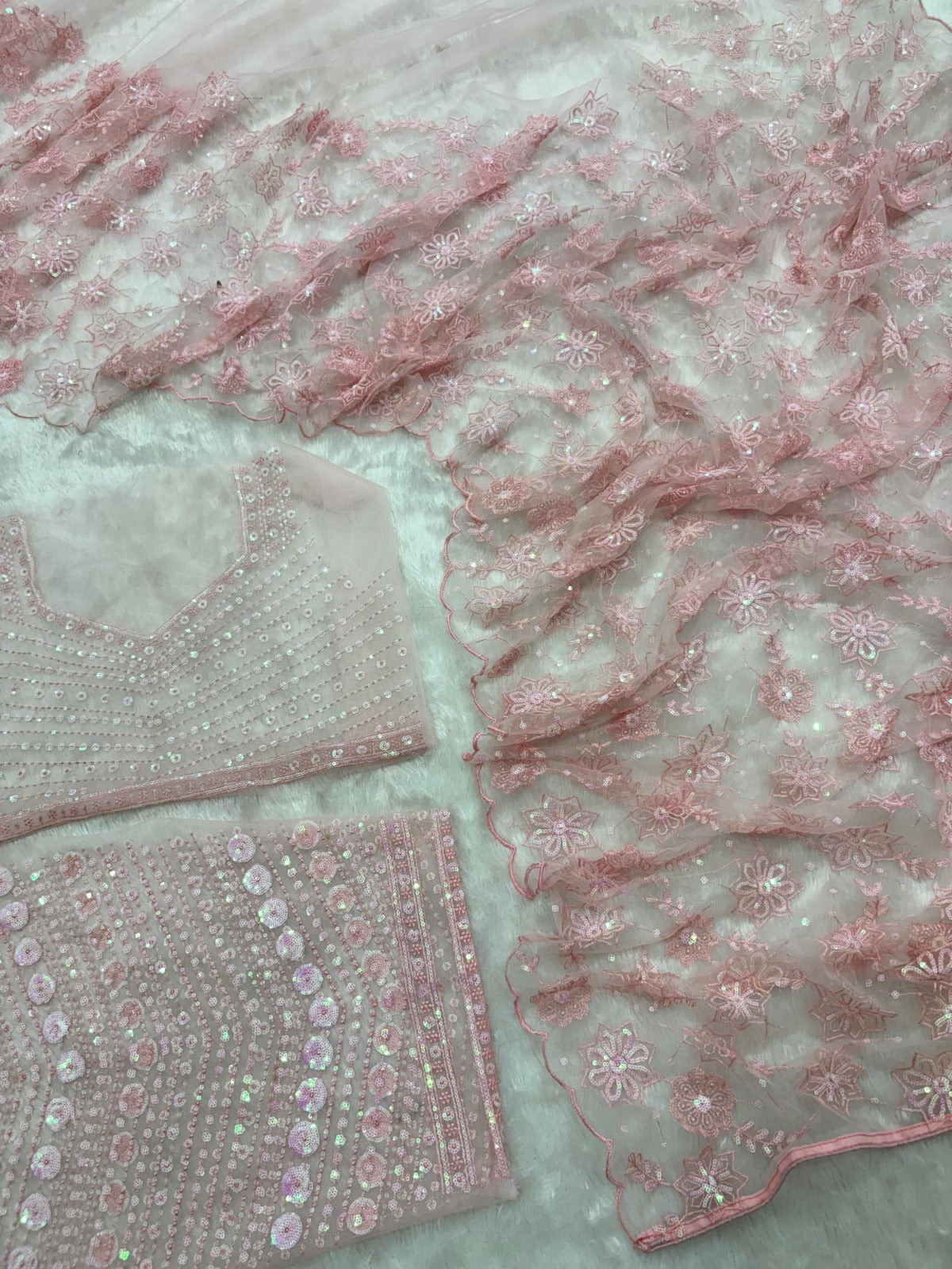 Butterfly Net Sequins & Jari Work Saree