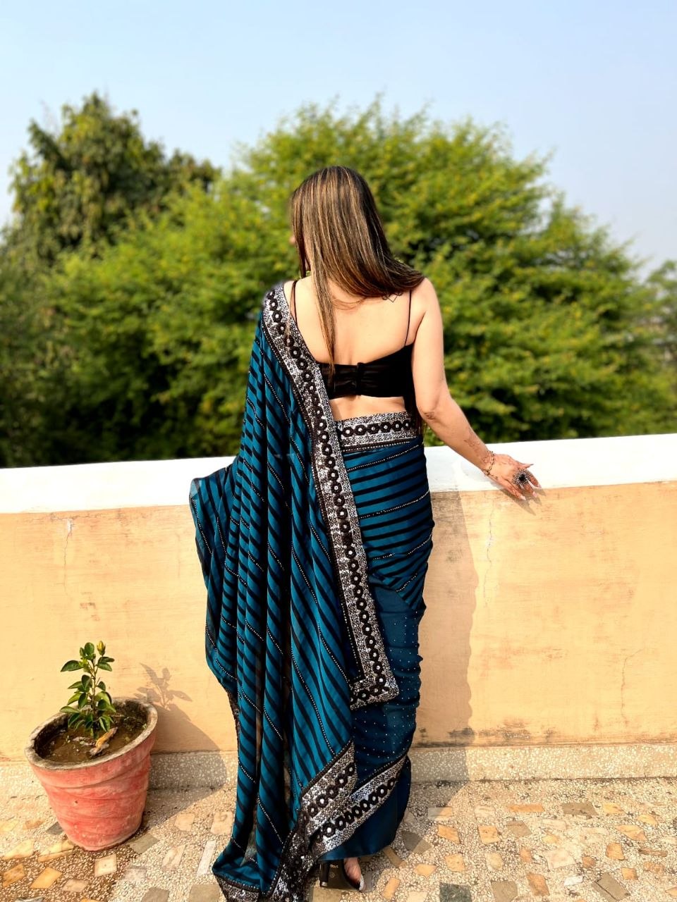 Wedding Wear Rangoli Silk Saree with Beautiful Sequence & Hotfix Work