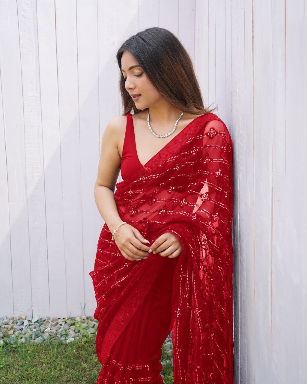 Heavy Butterfly Net Saree with Multy Thread Sequence Embroidery & Fancy Diamond Border