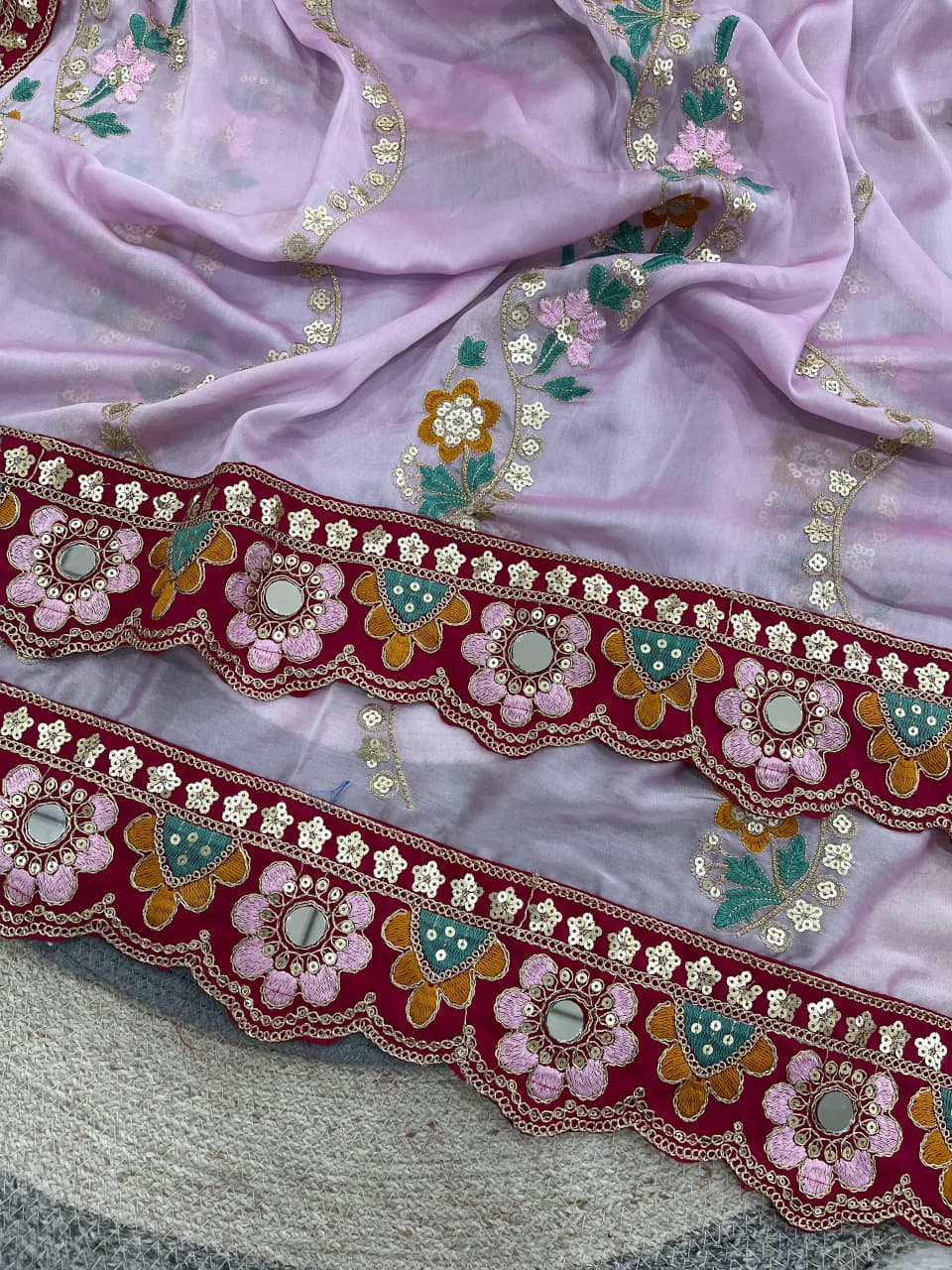 Premium Soft Rangoli Silk Saree with Designer Embroidery Work