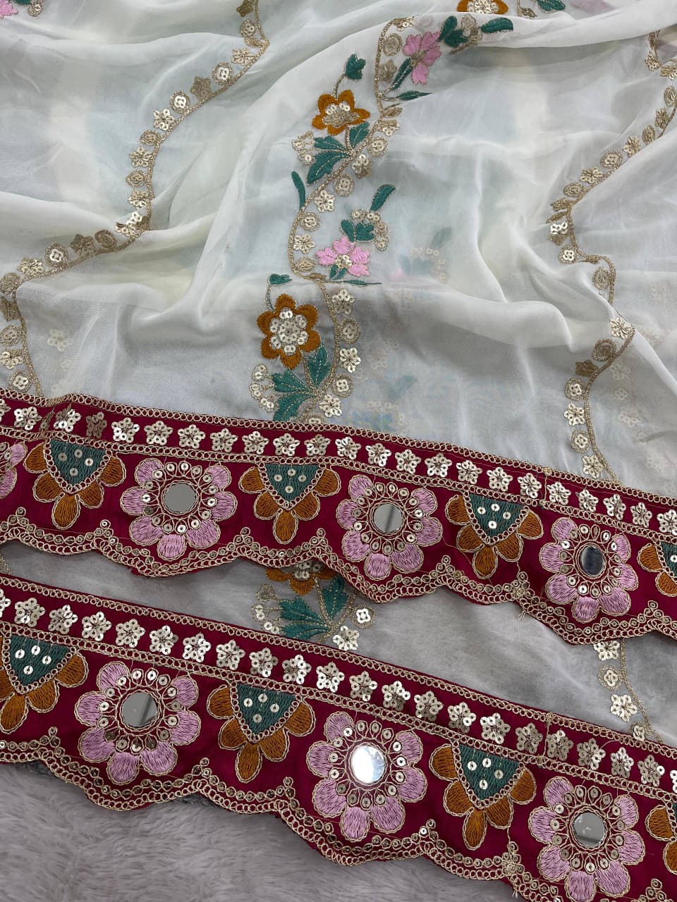 Premium Soft Rangoli Silk Saree with Designer Embroidery Work