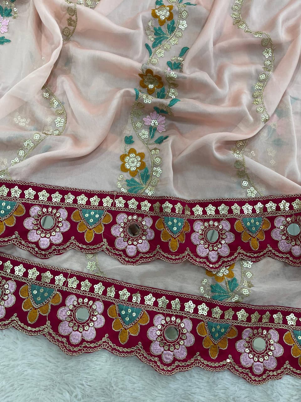 Premium Soft Rangoli Silk Saree with Designer Embroidery Work