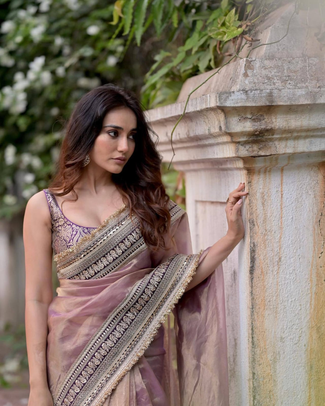 Designer Soft Twill Net Fancy Lace Border Saree