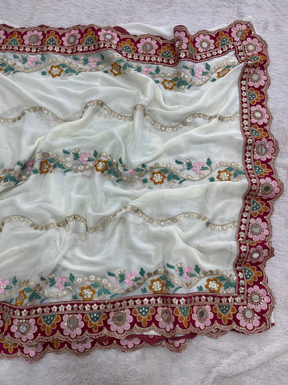 Premium Soft Rangoli Silk Saree with Designer Embroidery Work