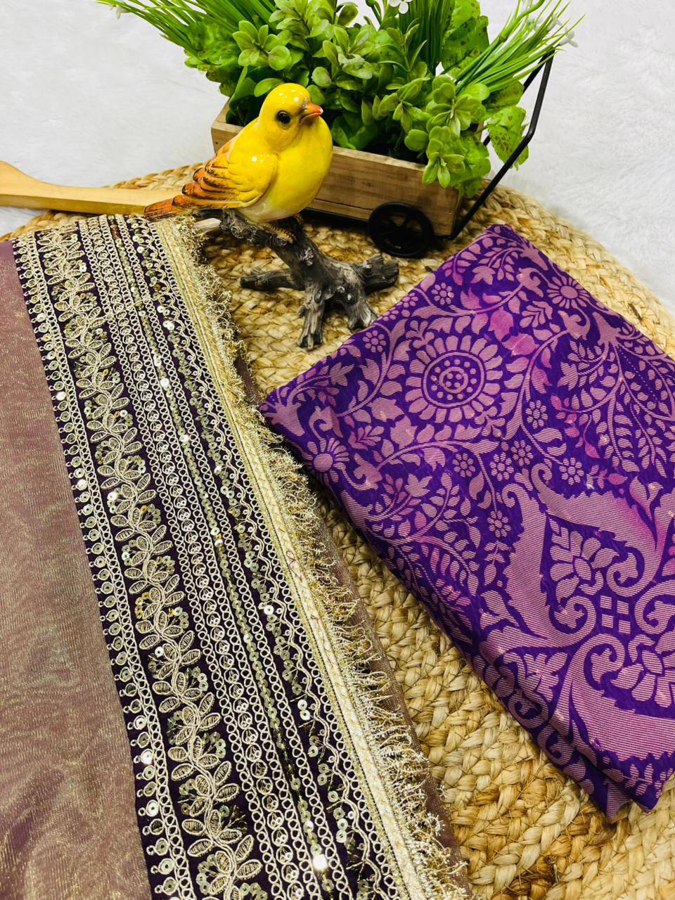 Designer Soft Twill Net Fancy Lace Border Saree