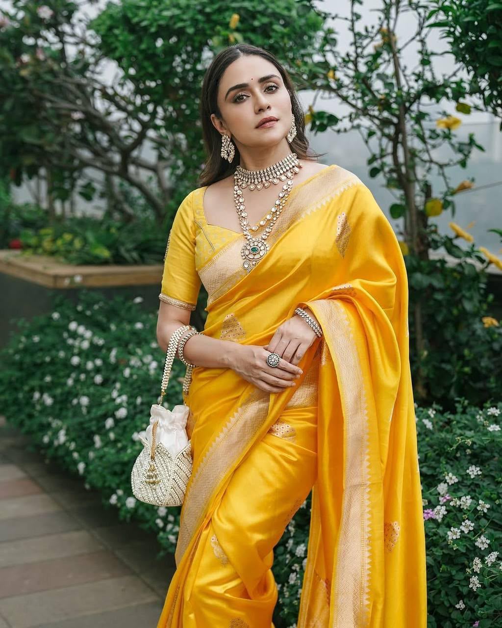 Timeless Soft Lichi Silk Designer Saree