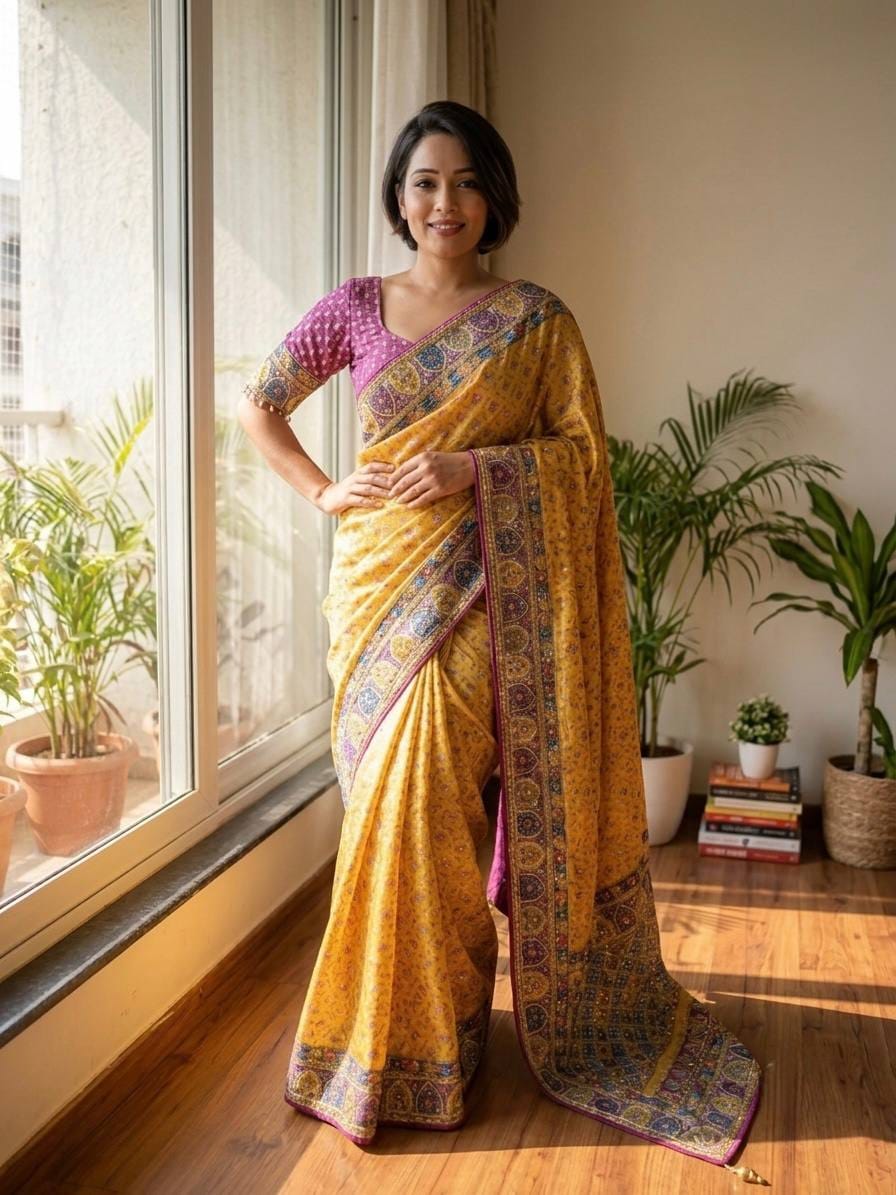 Signature Soft Chinnon Festive Wear Saree