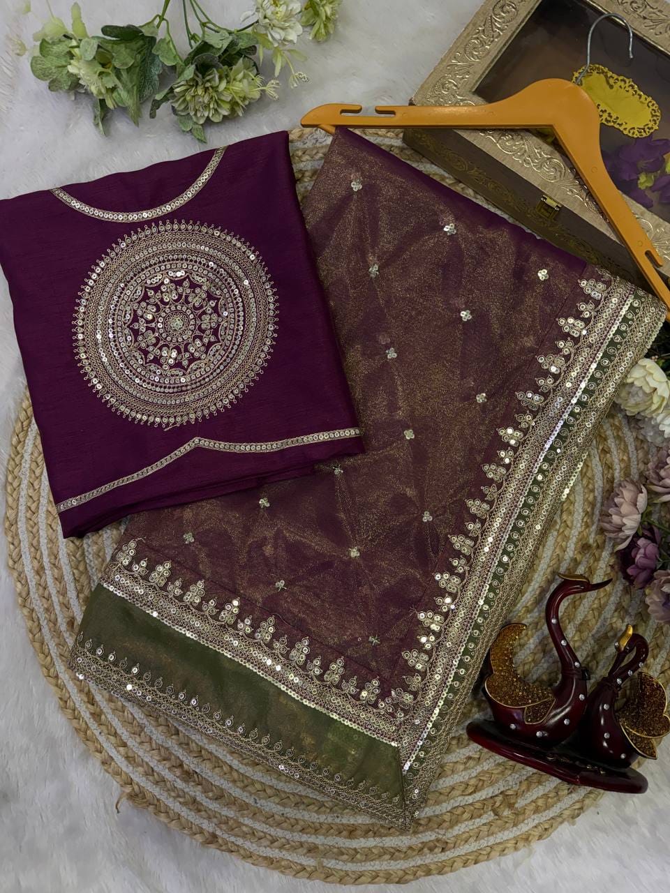 Luxury Soft NC Twill Sequins Work Saree