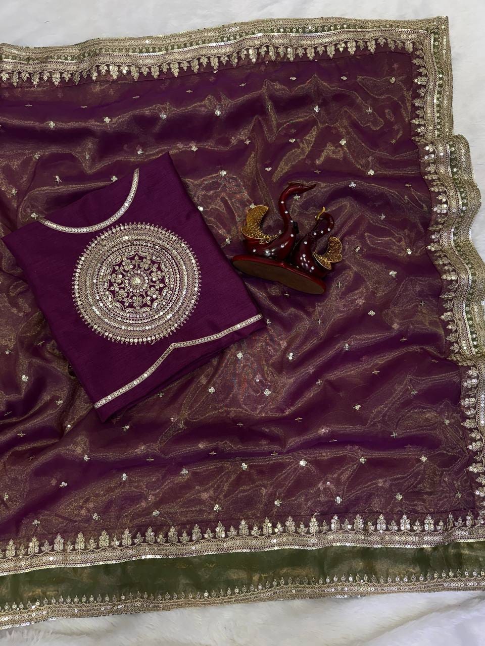 Luxury Soft NC Twill Sequins Work Saree