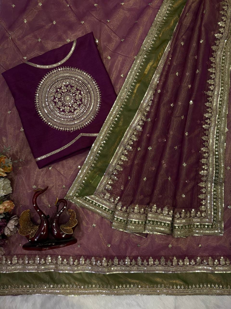 Luxury Soft NC Twill Sequins Work Saree