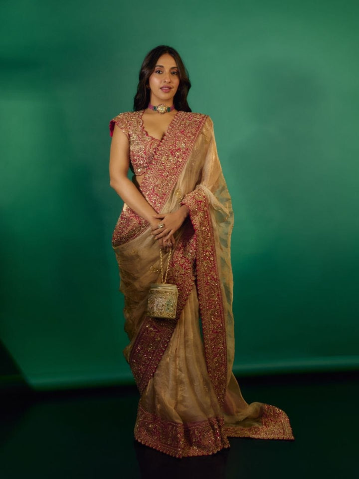 SAREE FAB. : Soft Zipsy silk  👗WORK : Sequance and Dori Embroidery Work