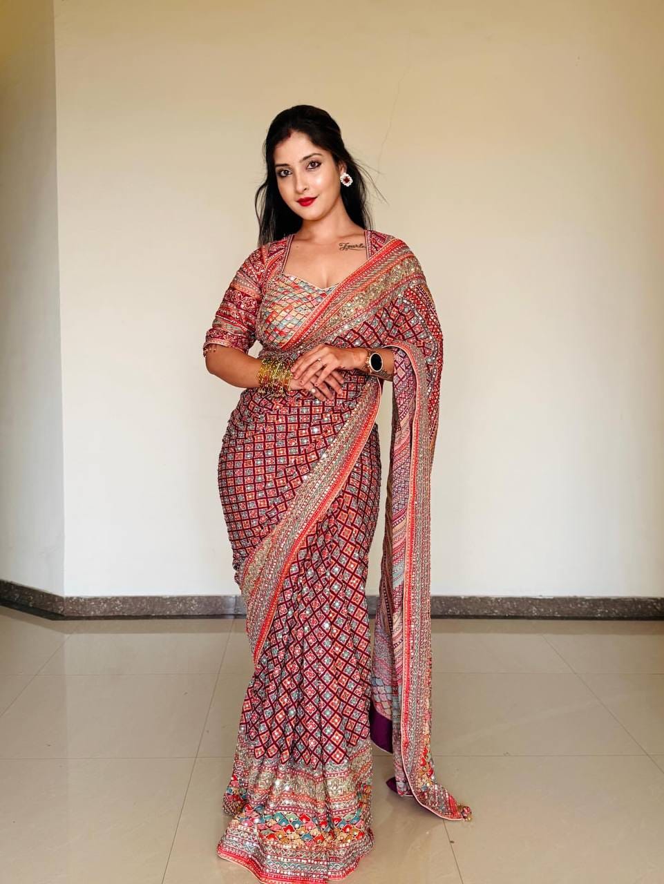 💖 Royal Heritage Soft Chinnon Gold Zari Designer Saree