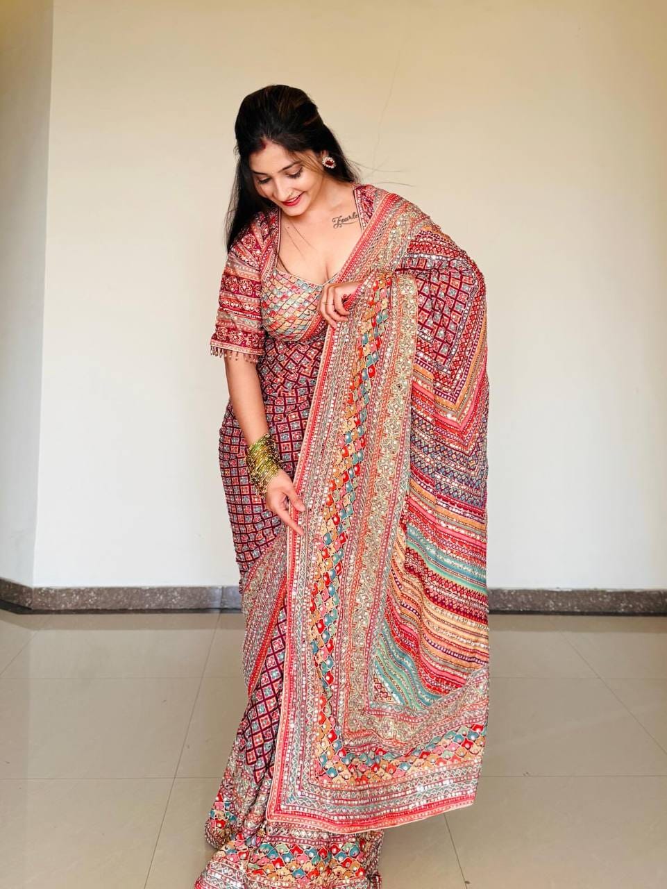 💖 Royal Heritage Soft Chinnon Gold Zari Designer Saree