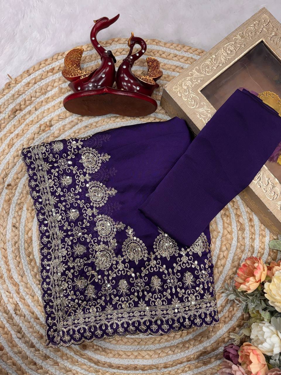 🌺 Premium Party Wear Soft Rangoli Silk Designer Saree