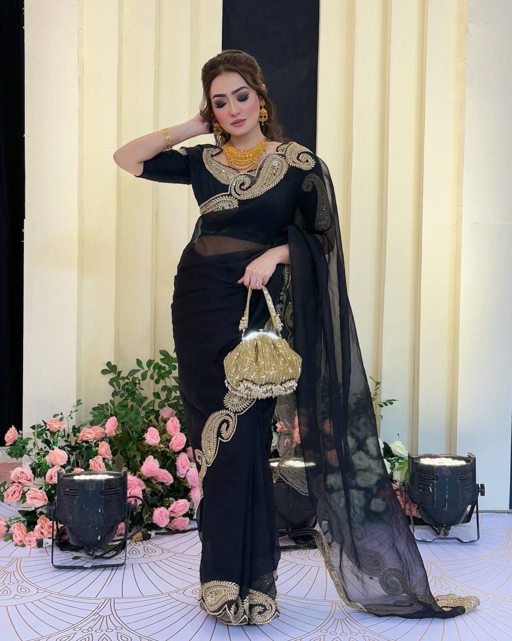Elegance Rangoli Silk Sarees | Zari and Sequin Embroidery Work | Weddings Sarees | Anupmaa
