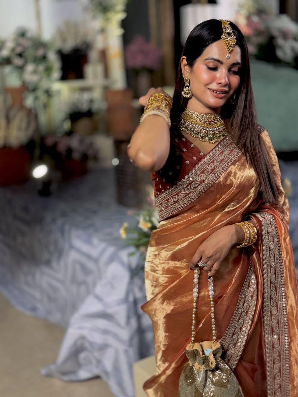 🎉 Premium Soft NC Twill Glamour Party Wear Saree