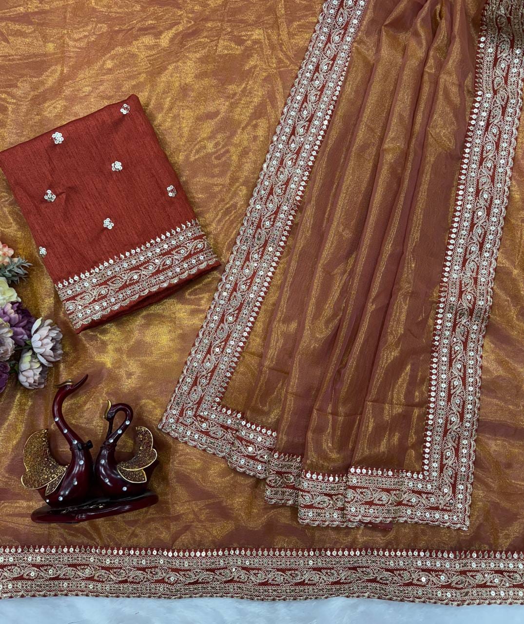 🎉 Premium Soft NC Twill Glamour Party Wear Saree