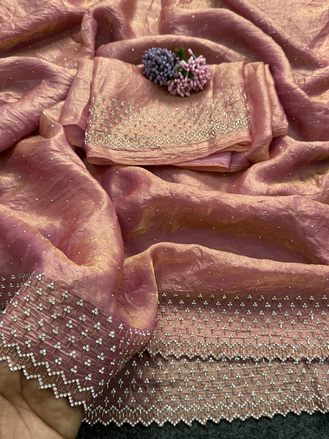 Festive Collection Space Silk Saree with Rich Jarkan Craftsmanship