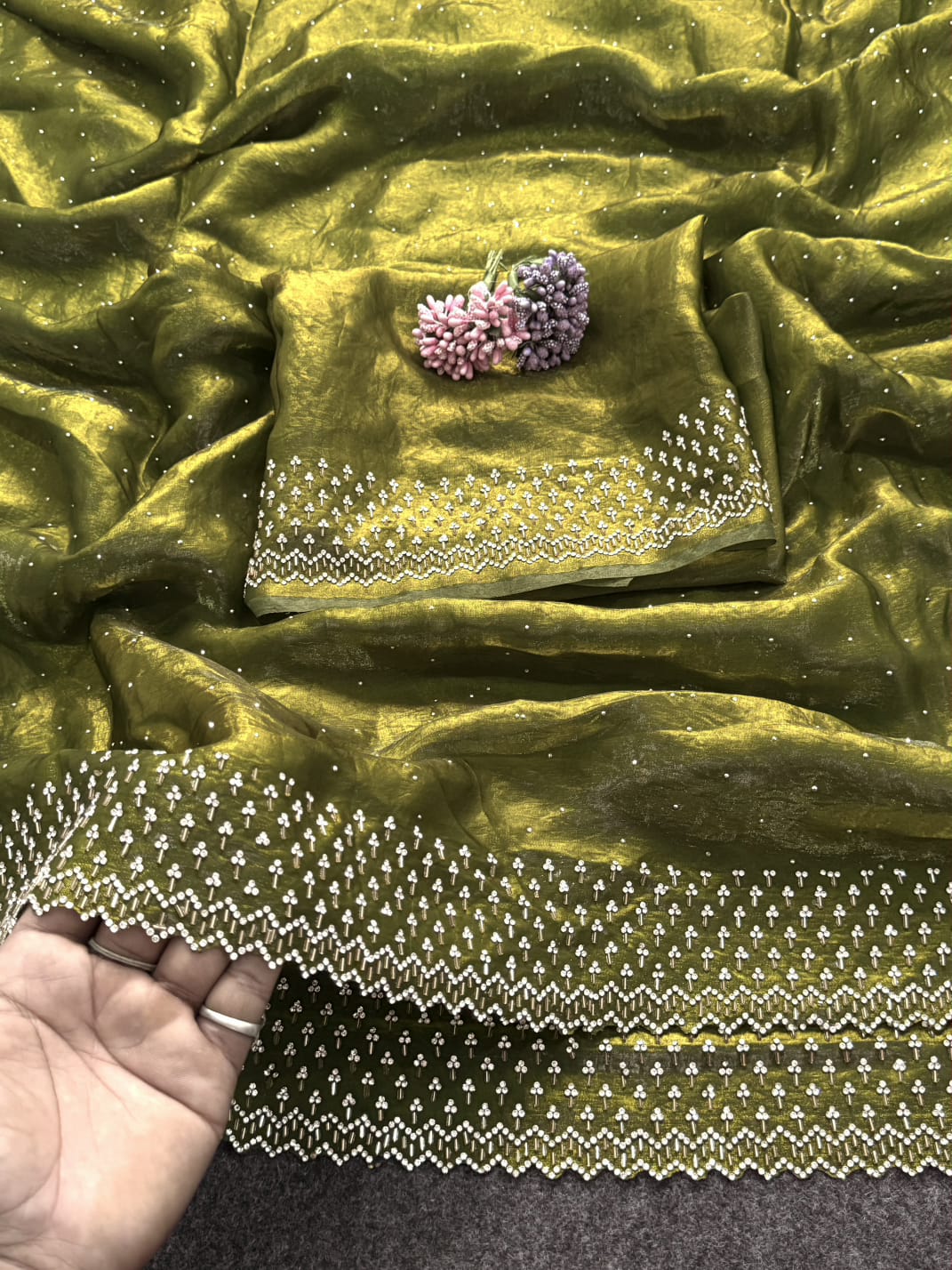 Festive Collection Space Silk Saree with Rich Jarkan Craftsmanship