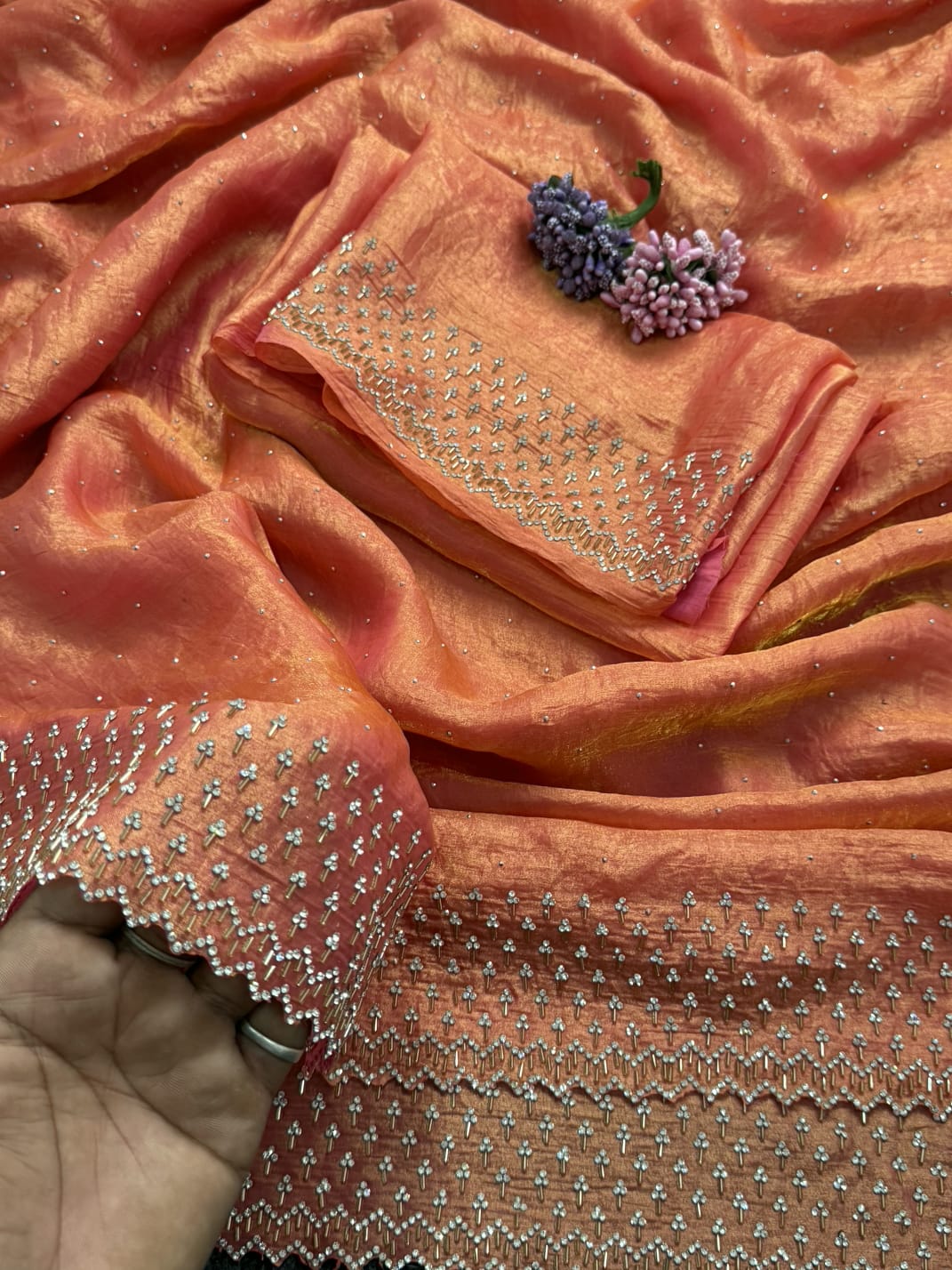 Festive Collection Space Silk Saree with Rich Jarkan Craftsmanship