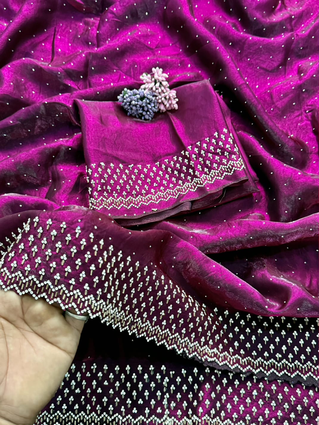 Festive Collection Space Silk Saree with Rich Jarkan Craftsmanship