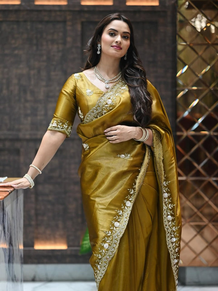 Heavy Trendy Satin Silk Fancy Zari & Sequence Work Collection