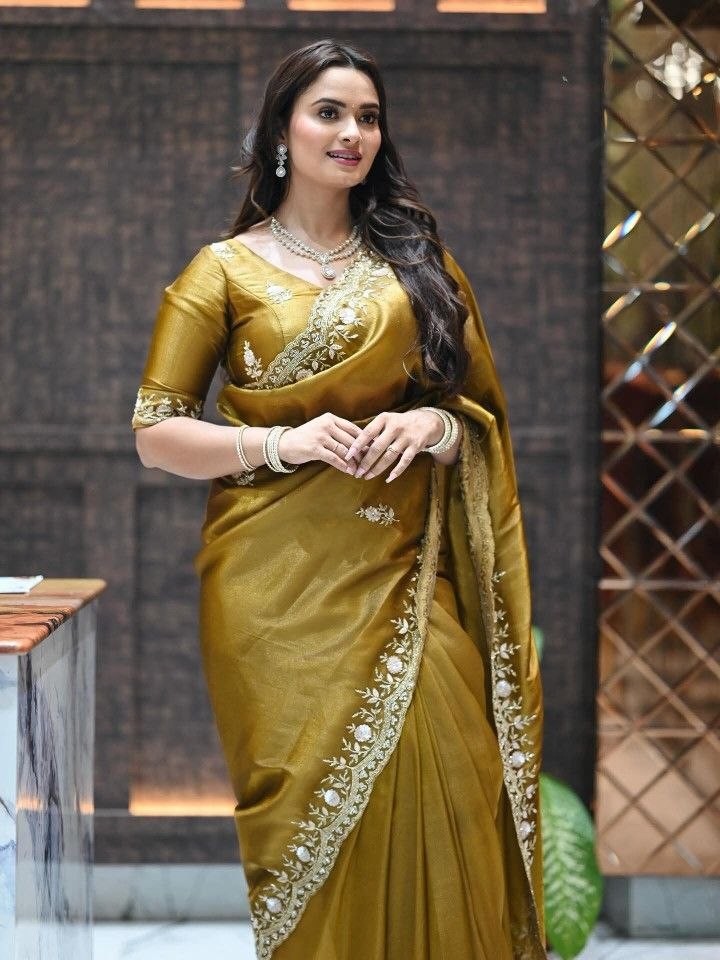 Heavy Trendy Satin Silk Fancy Zari & Sequence Work Collection
