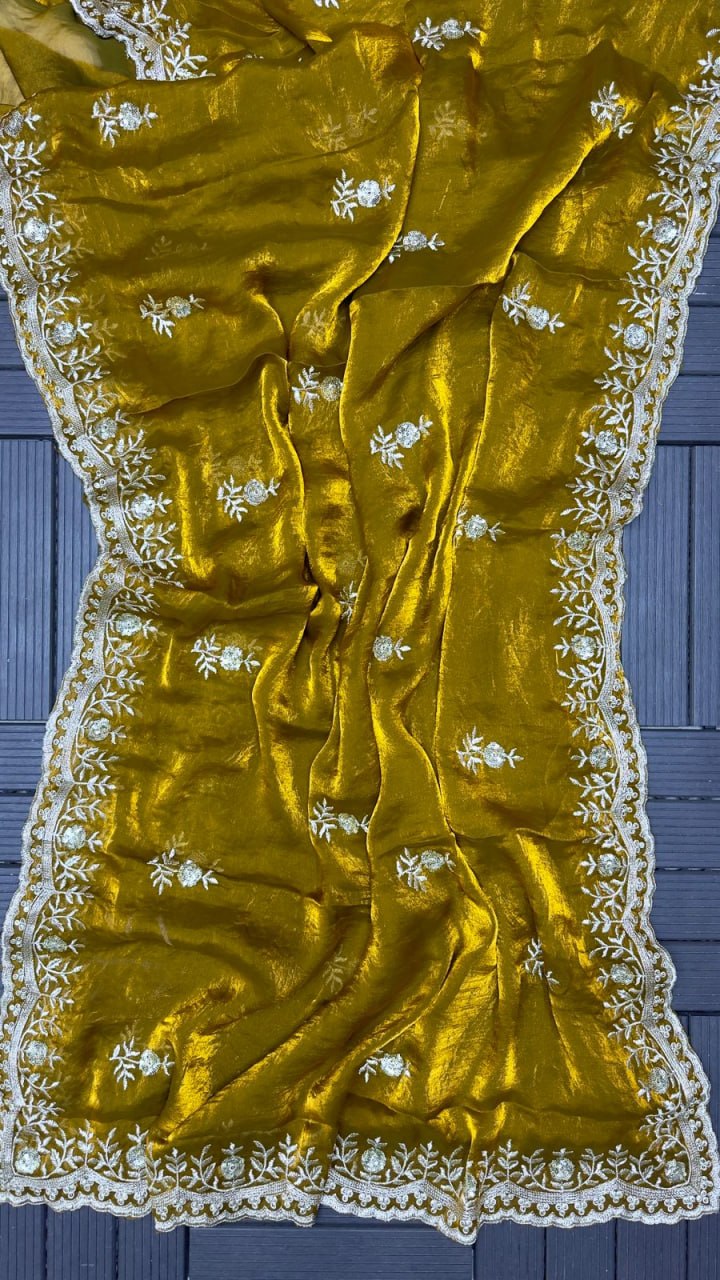 Heavy Trendy Satin Silk Fancy Zari & Sequence Work Collection