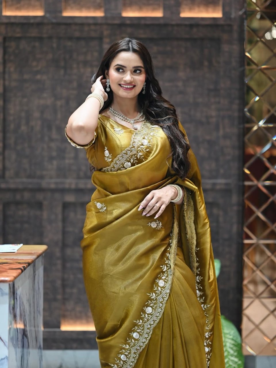 Heavy Trendy Satin Silk Fancy Zari & Sequence Work Collection