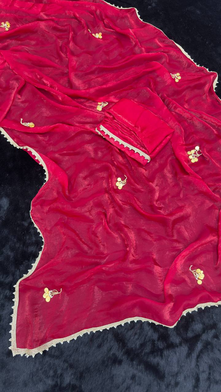 Original Coin Master Khan Khan Heavy Satin Silk Saree