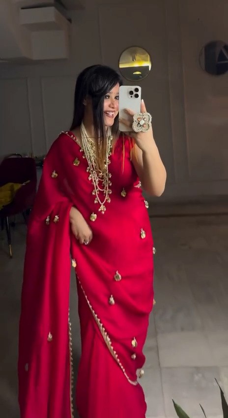 Original Coin Master Khan Khan Heavy Satin Silk Saree