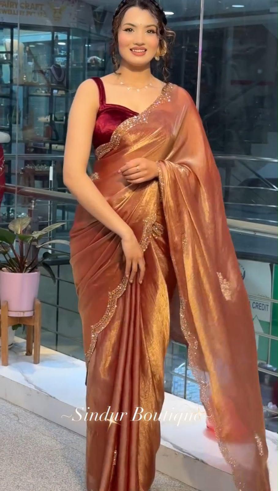 BEAUTIFUL DESIGNER SIROSKI PARTY WERE SAREE