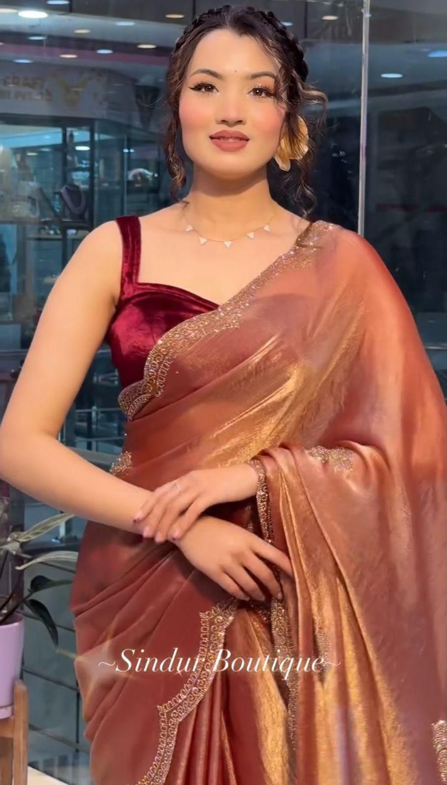 BEAUTIFUL DESIGNER SIROSKI PARTY WERE SAREE