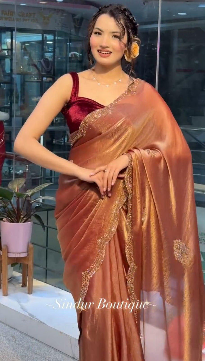 BEAUTIFUL DESIGNER SIROSKI PARTY WERE SAREE