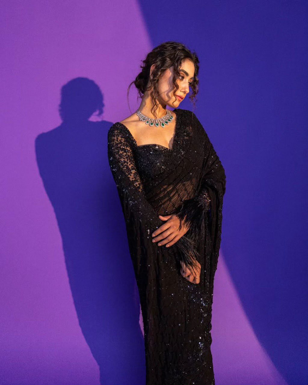 Premium Soft Net Saree with Elegant Sequins Embroidery Work & Designer Net Blouse | Party Wear, Wedding & Festive Collection