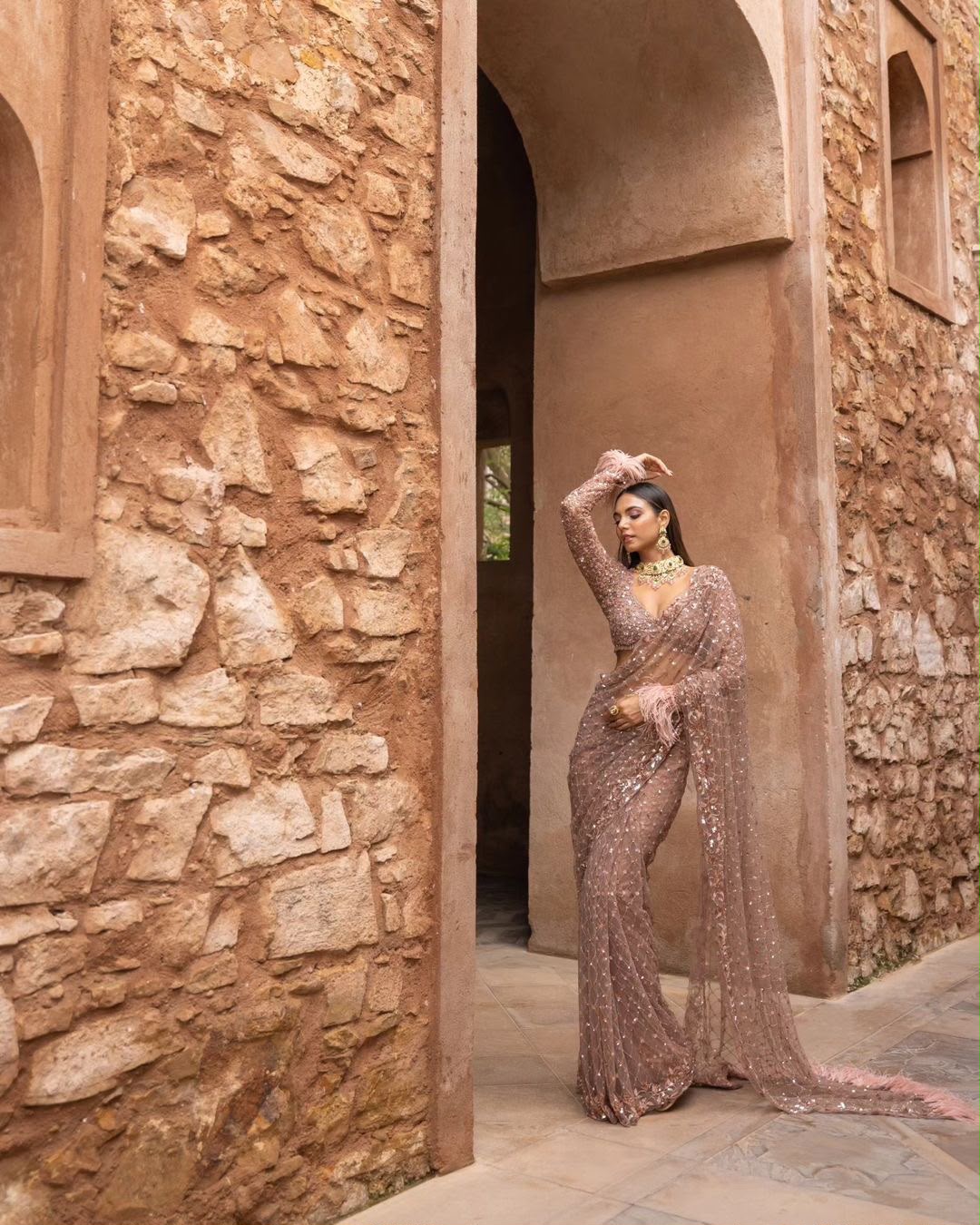 Premium Soft Net Saree with Elegant Sequins Embroidery Work & Designer Net Blouse | Party Wear, Wedding & Festive Collection