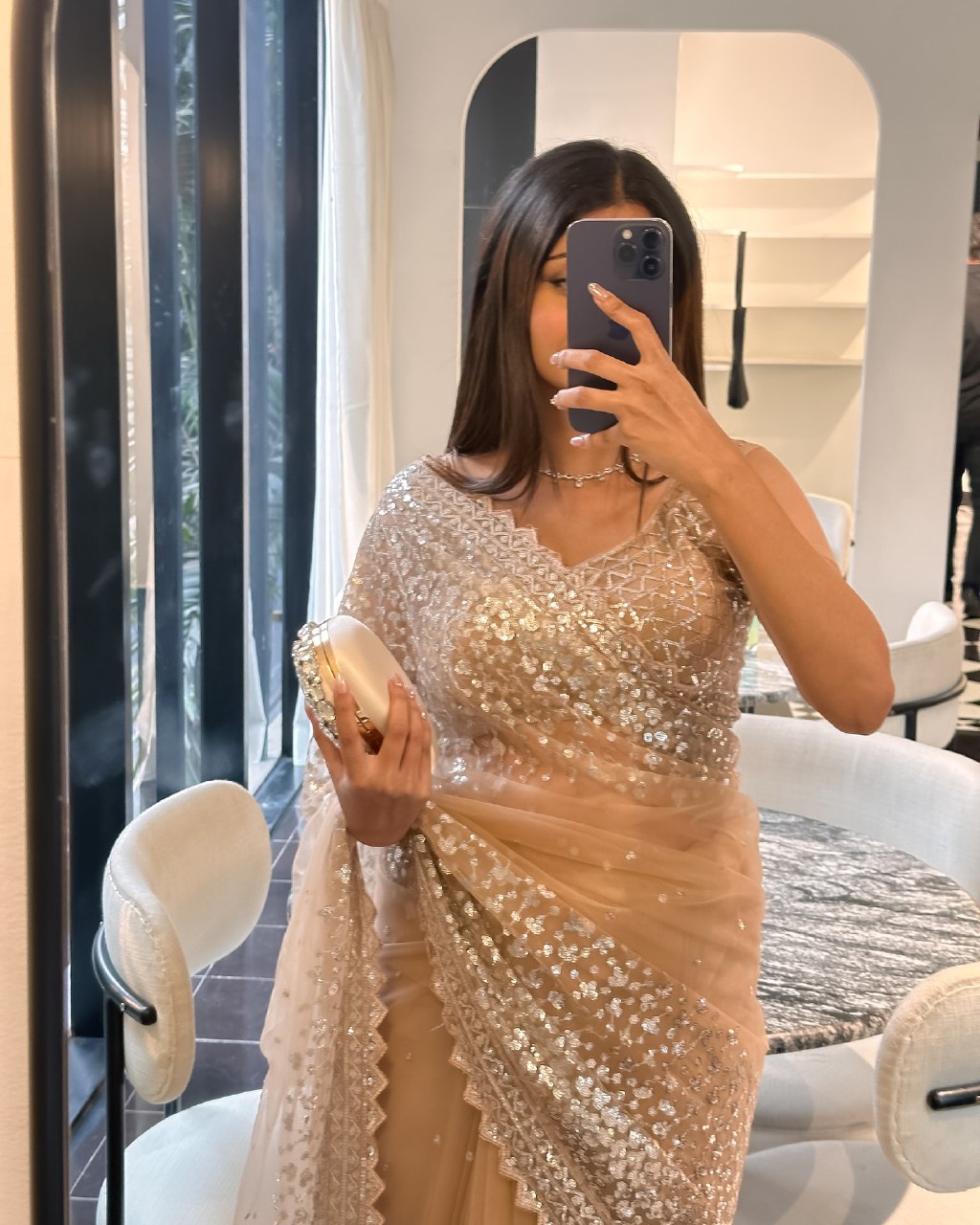Premium Butterfly Net Embroidered Sequins Work Fabric for Dresses & Designer Wear