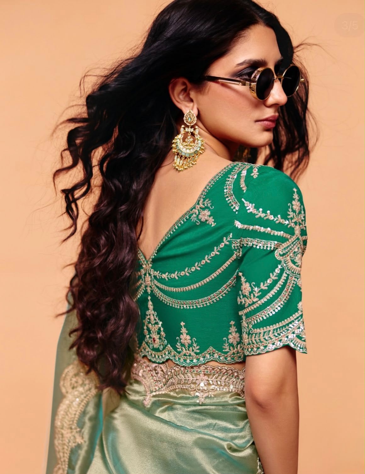 Premium Moss Chiffon Embroidered Saree for Women