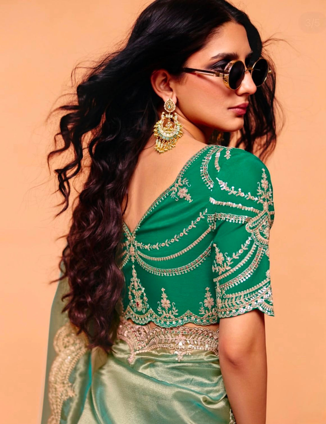 Premium Moss Chiffon Embroidered Saree for Women