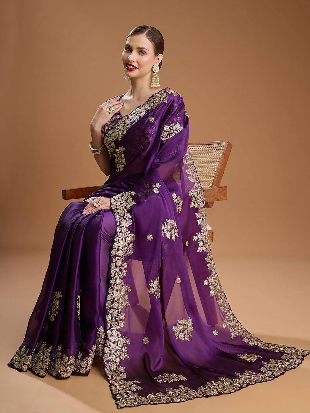 Designer Rangoli Silk Saree with Fancy Jari Dori, Thread & Sequins Embroidery Work | Party Wear & Wedding Collection
