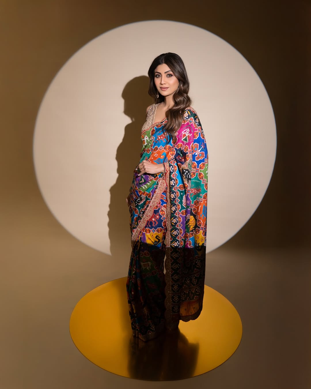 Heavy Georgette Digital Print Patola Saree with Swarovski Work & Embroidered Mono Silk Blouse