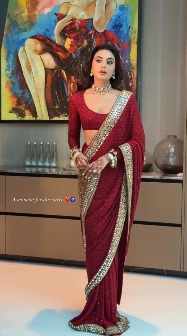 Royal Heavy Embroidered Georgette Saree for Women