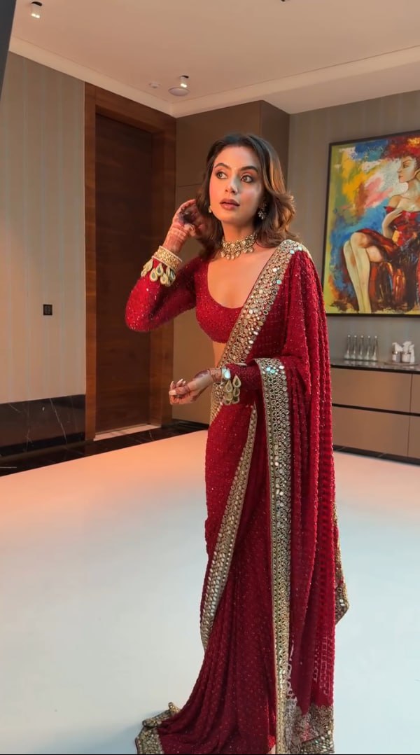 Royal Heavy Embroidered Georgette Saree for Women