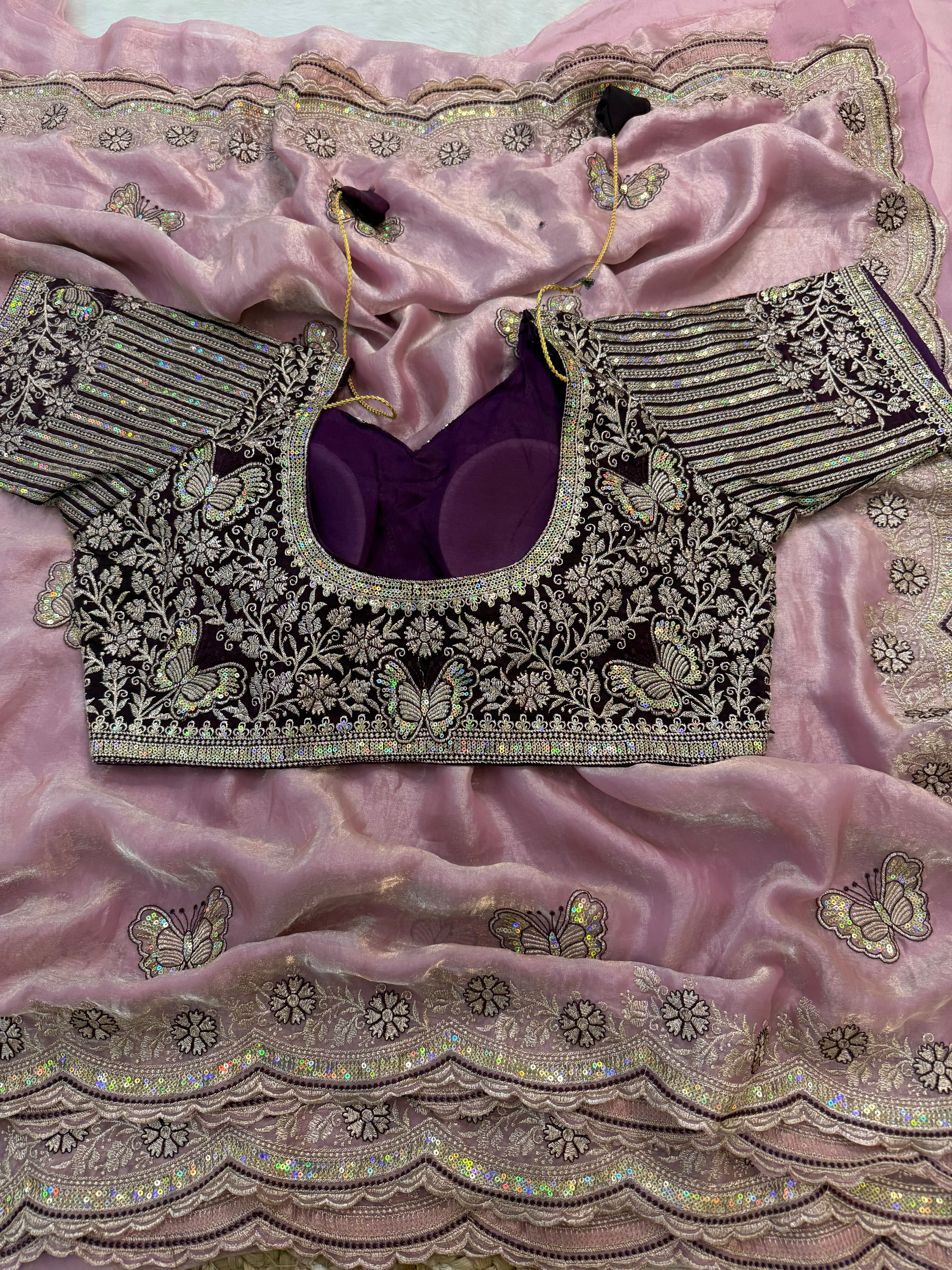 Premium Soft Net Saree with Elegant Sequins Embroidery Work & Designer Net Blouse | Party Wear, Wedding & Festive Collection