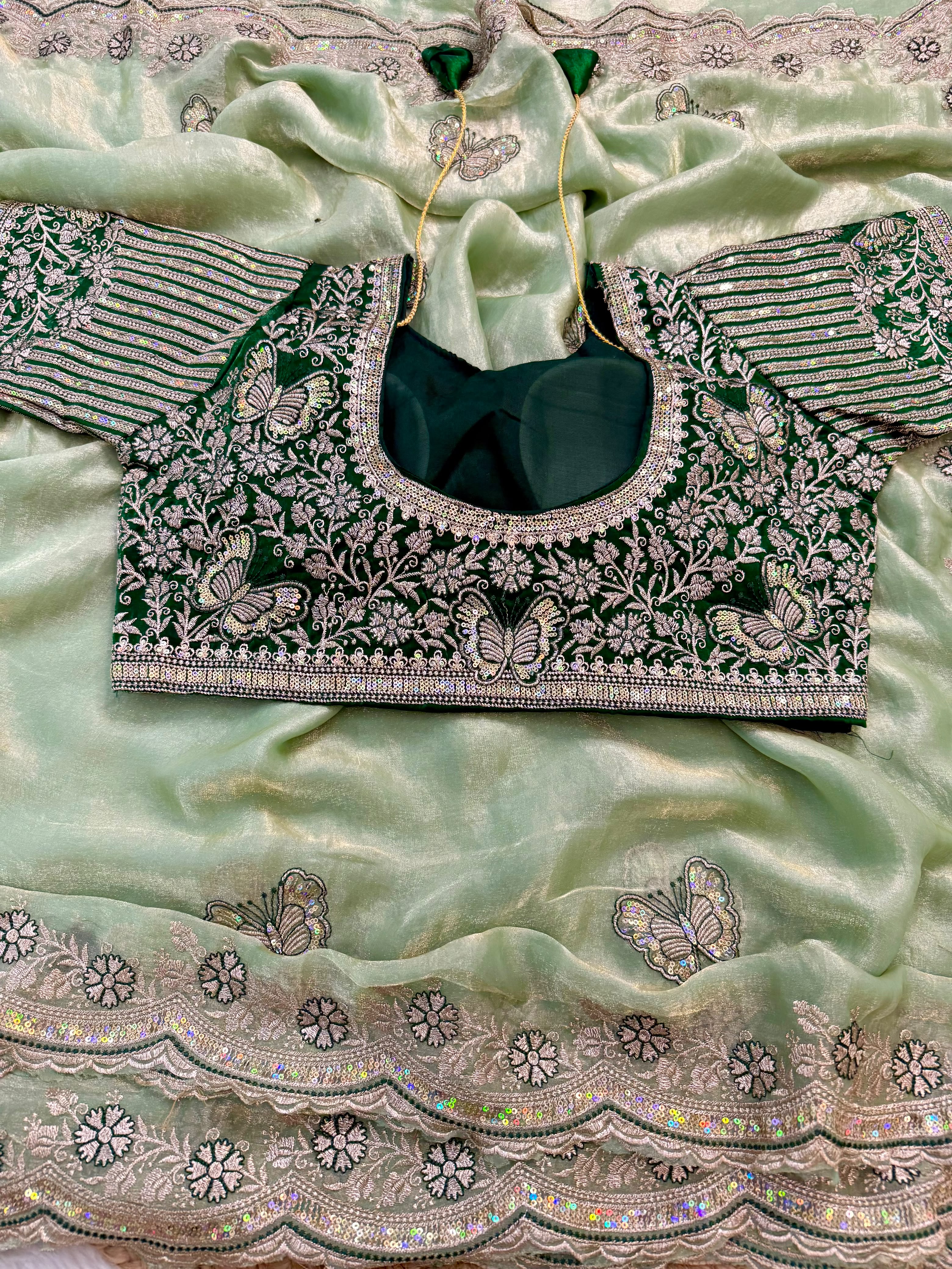 Premium Soft Net Saree with Elegant Sequins Embroidery Work & Designer Net Blouse | Party Wear, Wedding & Festive Collection